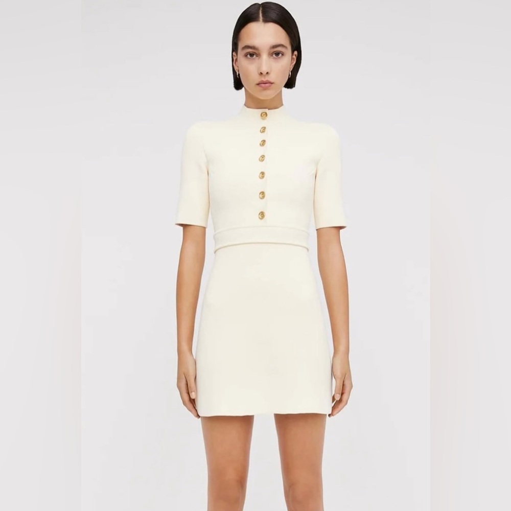 Scanlan Theodore Cream Mini Dress
